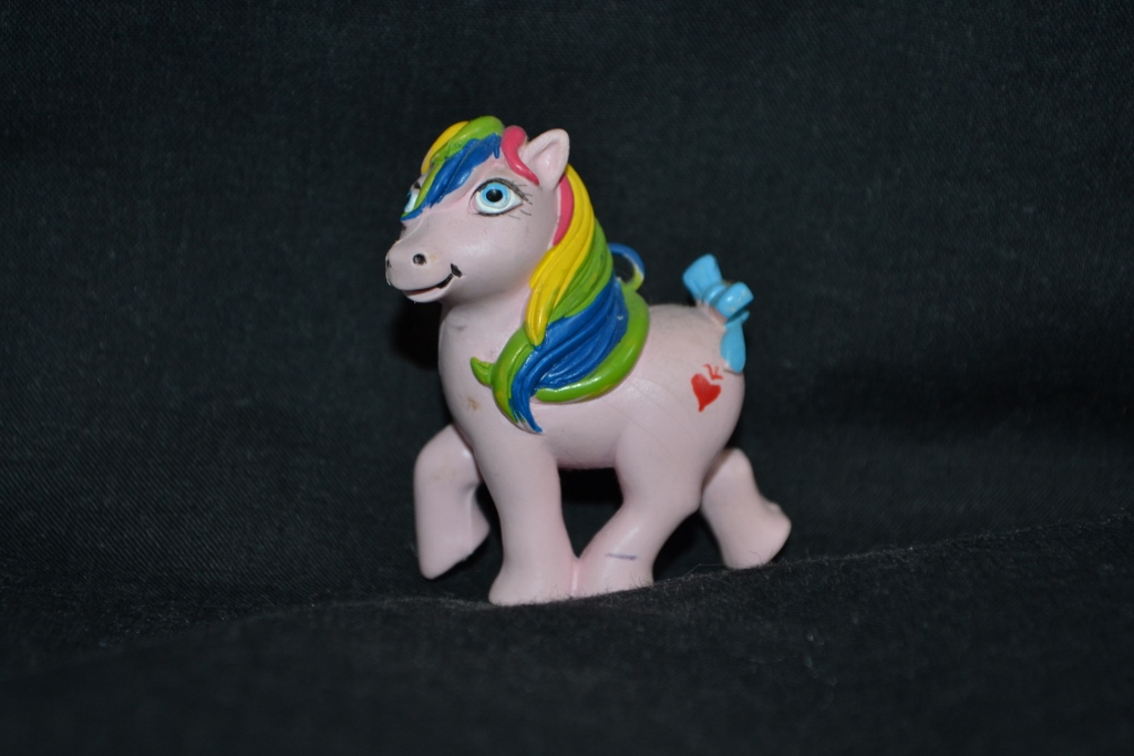 Pink earth pony with apple
